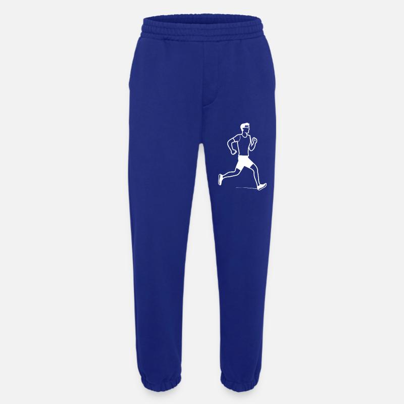 Runner boy line drawing - Heavyweight Jogging Pants - made by SPREAD  - Iconic Blue