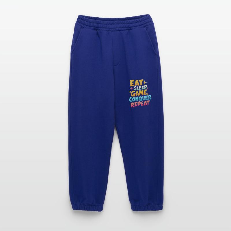 EAT, SLEEP, GAME, CONQUER, REPEAT Heavyweight Jogging Pants - made by SPREAD 