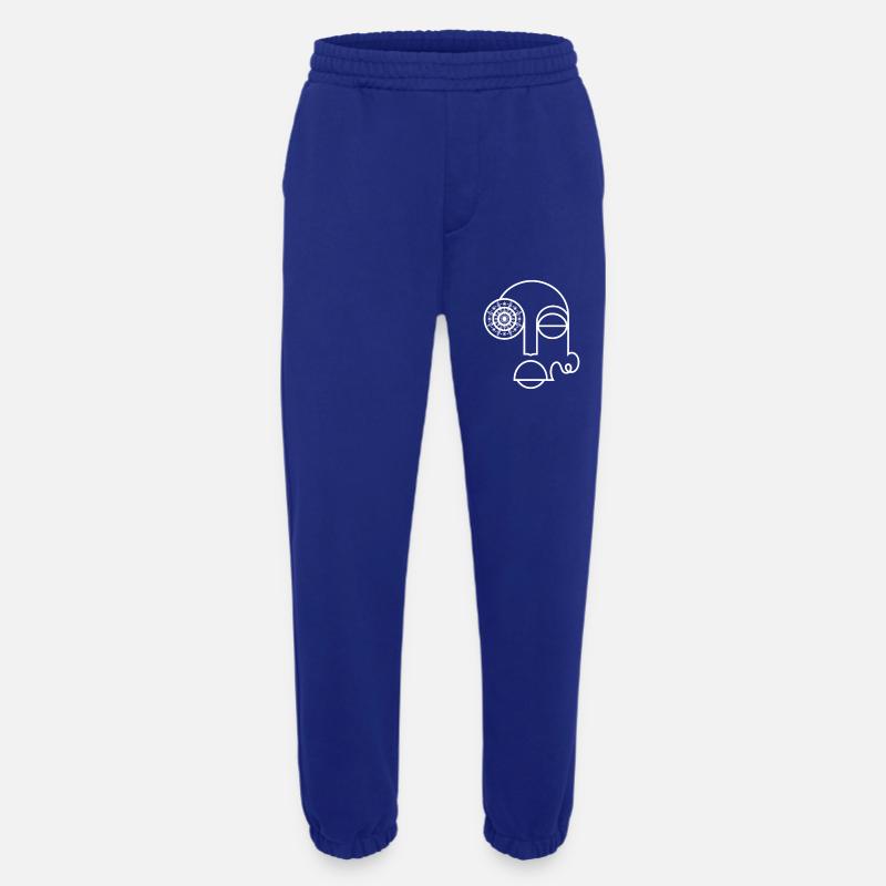Abstract Face / Modern Abstract Face - Heavyweight Jogging Pants - made by SPREAD  - Iconic Blue