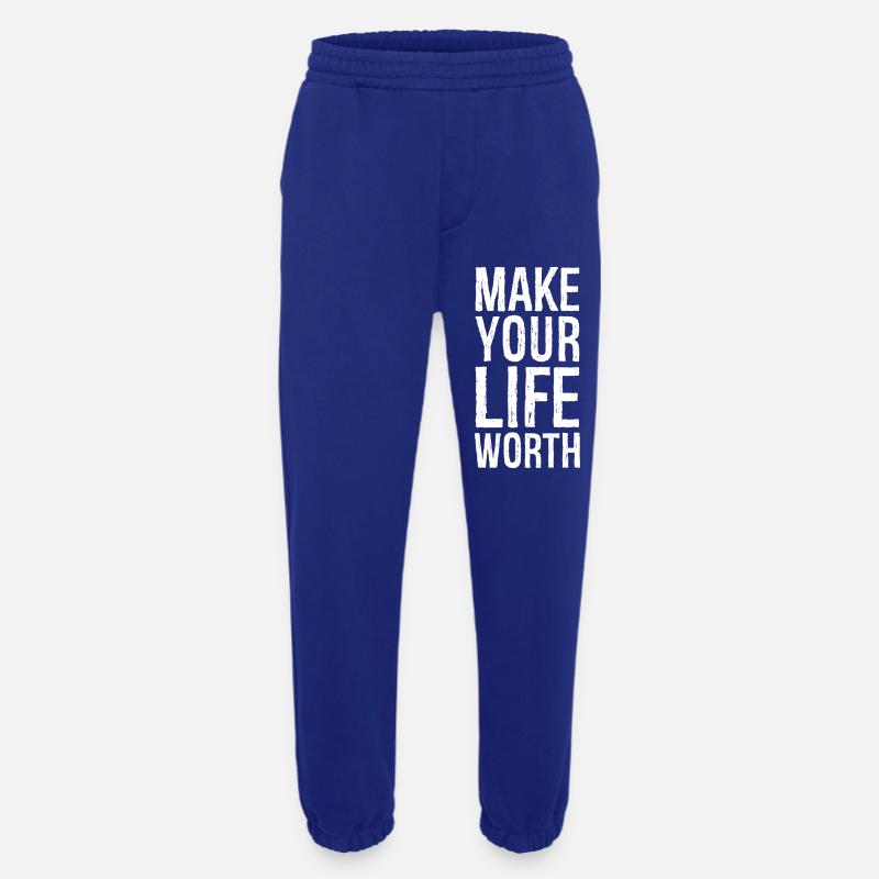 make your life worth - Heavyweight Jogging Pants - made by SPREAD  - Iconic Blue