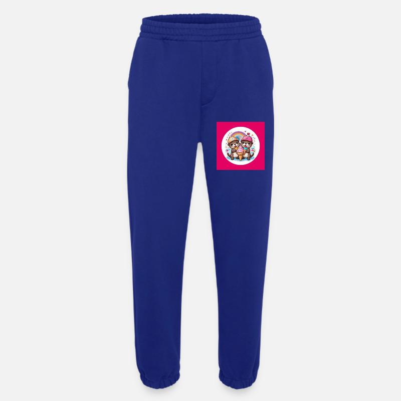 Zwei Otter mit bunter Eistüte - Heavyweight Jogginghose - made by SPREAD - Iconic Blue