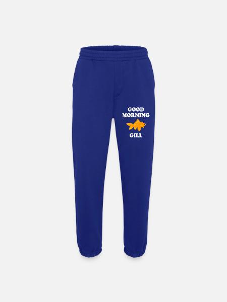 Bold Goldfish with Good Morning Greet - Heavyweight Jogging Pants - made by SPREAD  - Iconic Blue
