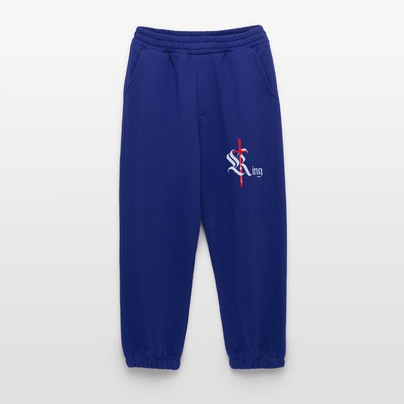 Roi gothique Design avec épée texte blanc Pantalon de jogging bio épais fabriqué en UE