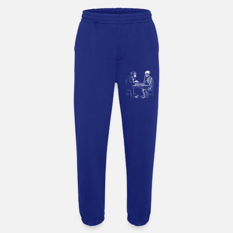Skeleton and monkey plays chess - Heavyweight Jogging Pants - made by SPREAD  - Iconic Blue