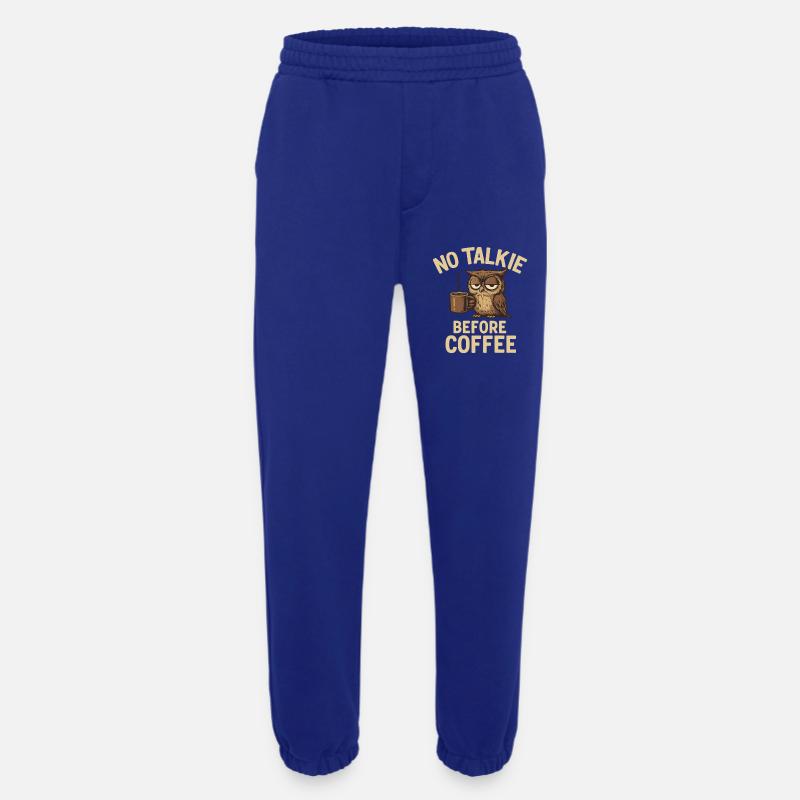 Eulen mit Kaffeetasse und Statement - Heavyweight Jogginghose - made by SPREAD  - Iconic Blue