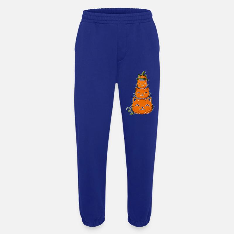 Happy Pumpkin Cat Stack - Pantalon de jogging bio épais fabriqué en UE - Iconic Blue