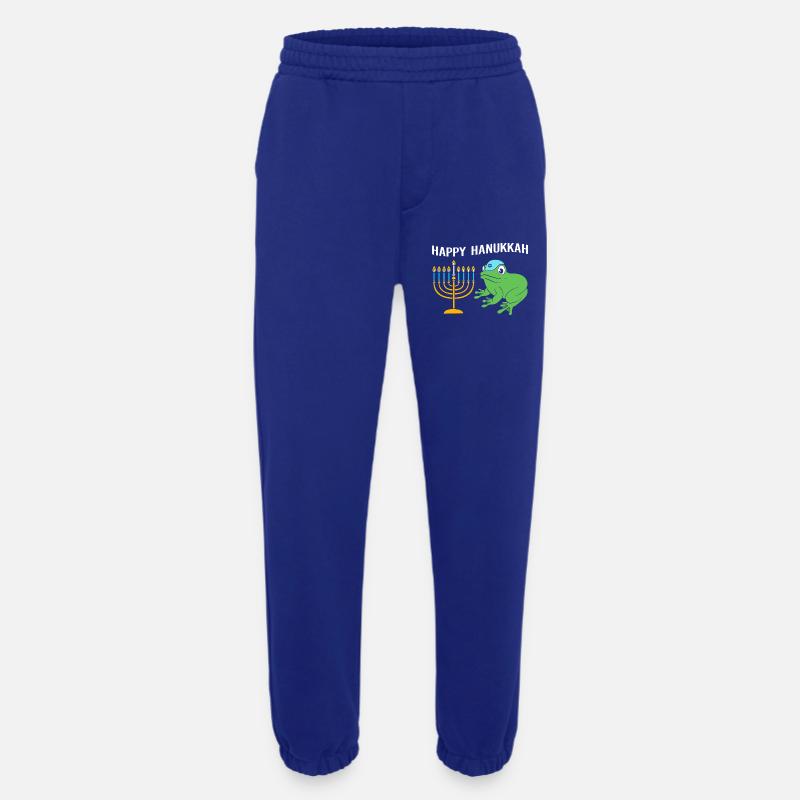 Hanoukka Hanoukka Hanoukka Grenouille - Pantalon de jogging bio épais fabriqué en UE - Iconic Blue