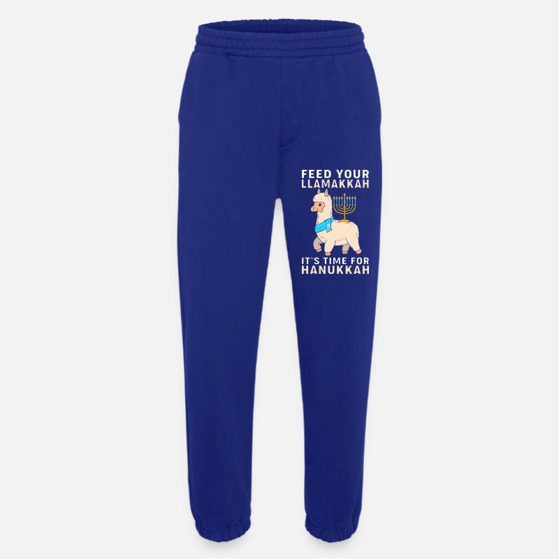 Hanoukka Hanoukka Hanoukka Lama - Pantalon de jogging bio épais fabriqué en UE - Iconic Blue