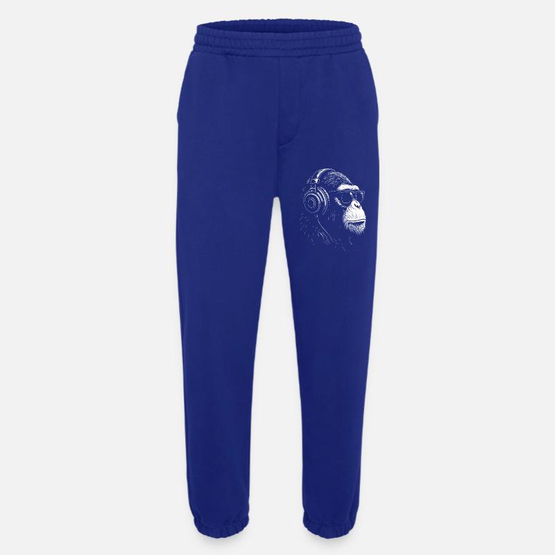 Kopfhörer Monkey mit Sonnenbrille - Heavyweight Jogginghose - made by SPREAD - Iconic Blue
