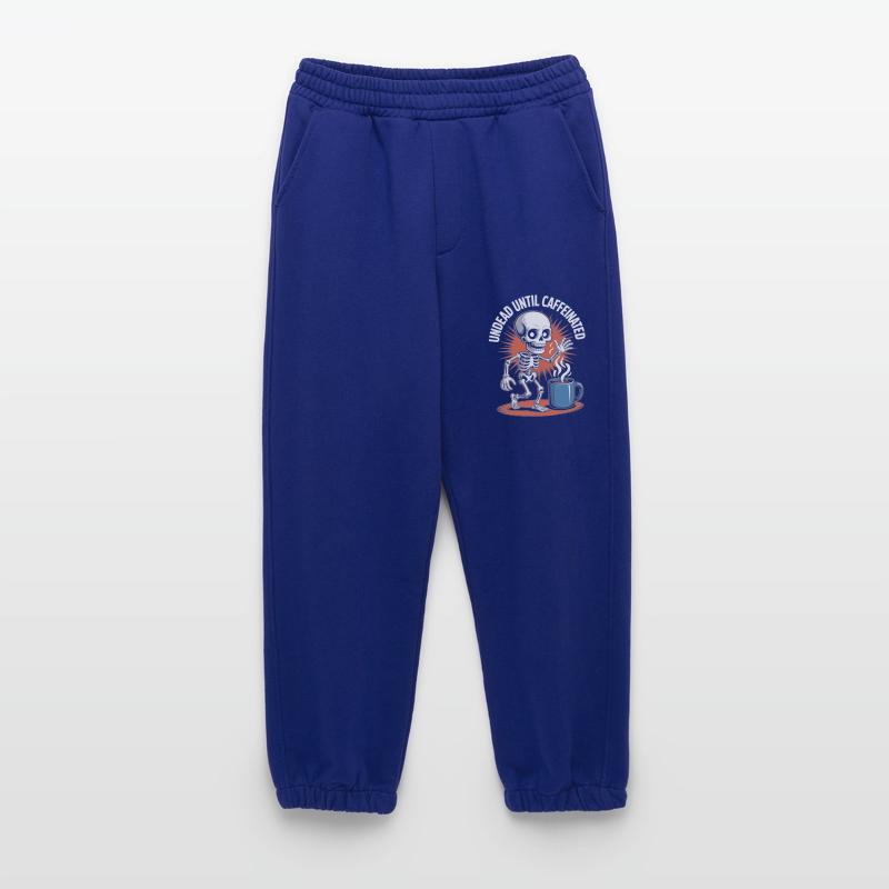 Undead Until Caffeinated Skeleton Coffee Run Heavyweight Jogging Pants - made by SPREAD 
