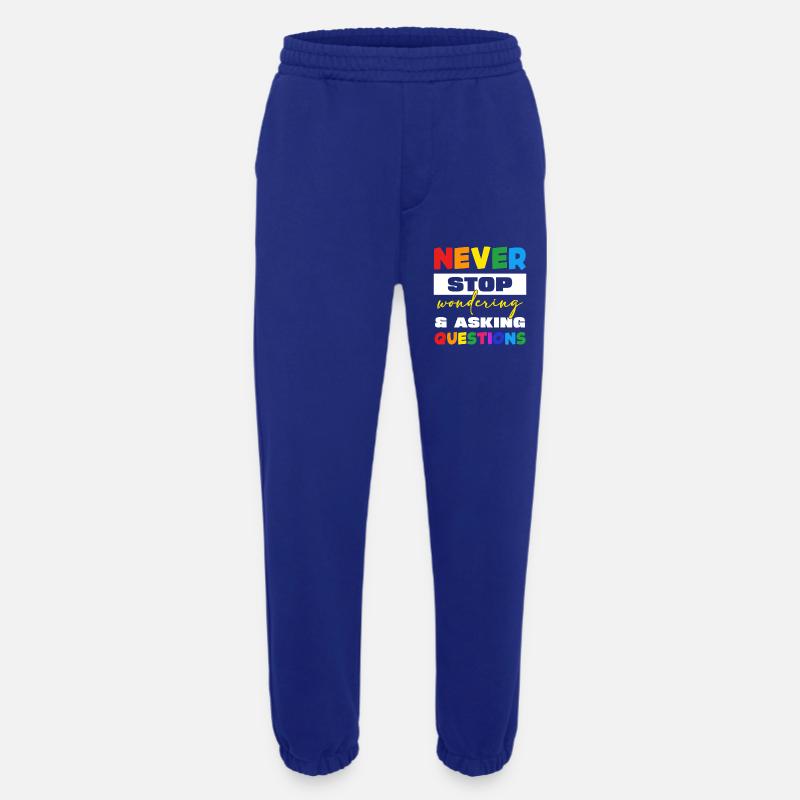 Never stop asking questions - Heavyweight Jogging Pants - made by SPREAD  - Iconic Blue