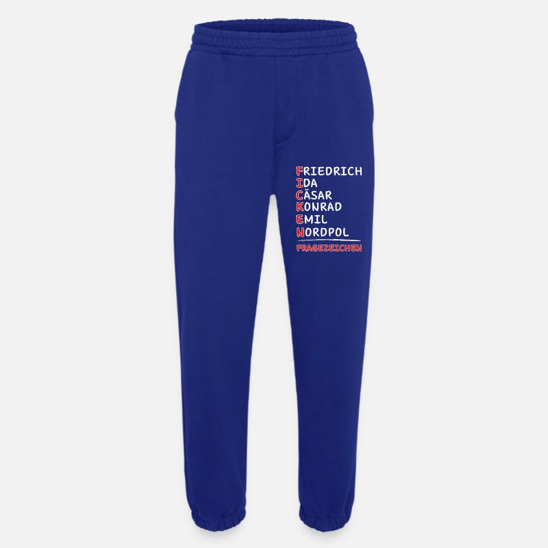 Funkalphabet-Friedrich Ida Caesar Kaufmann Emil... - Heavyweight Jogging Pants - made by SPREAD  - Iconic Blue