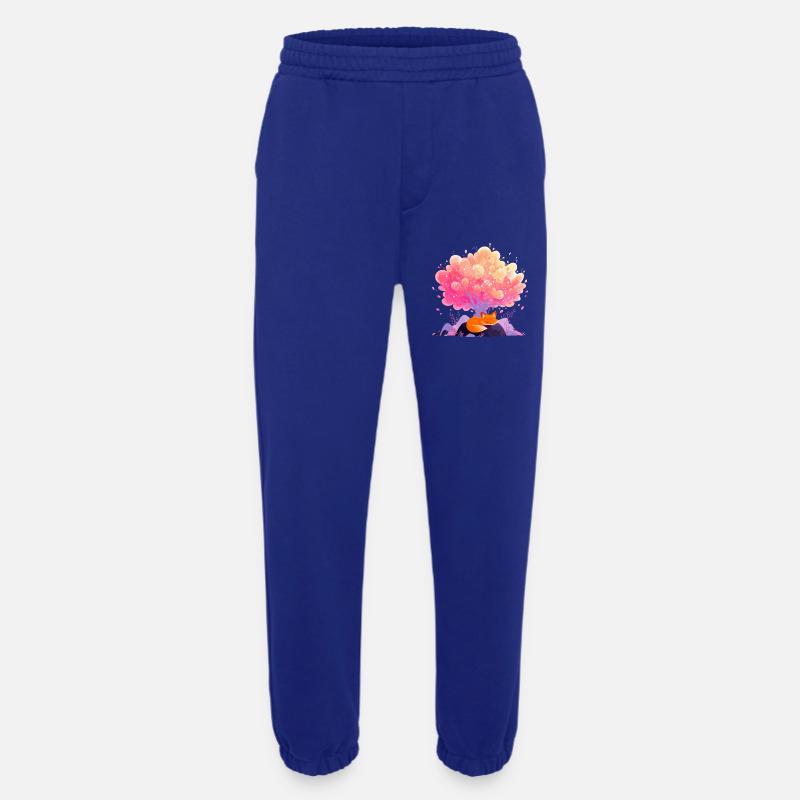Traumblütenbaum mit schlafendem Fuchs - Heavyweight Jogginghose - made by SPREAD  - Iconic Blue
