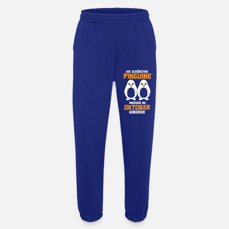 October Birthday Penguin Saying Funny - Heavyweight Jogging Pants - made by SPREAD - Iconic Blue