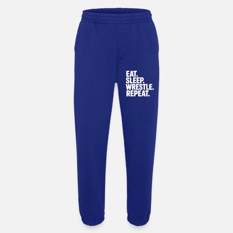 Eat. Sleep. Wrestle. Repeat. - Heavyweight Jogging Pants - made by SPREAD  - Iconic Blue