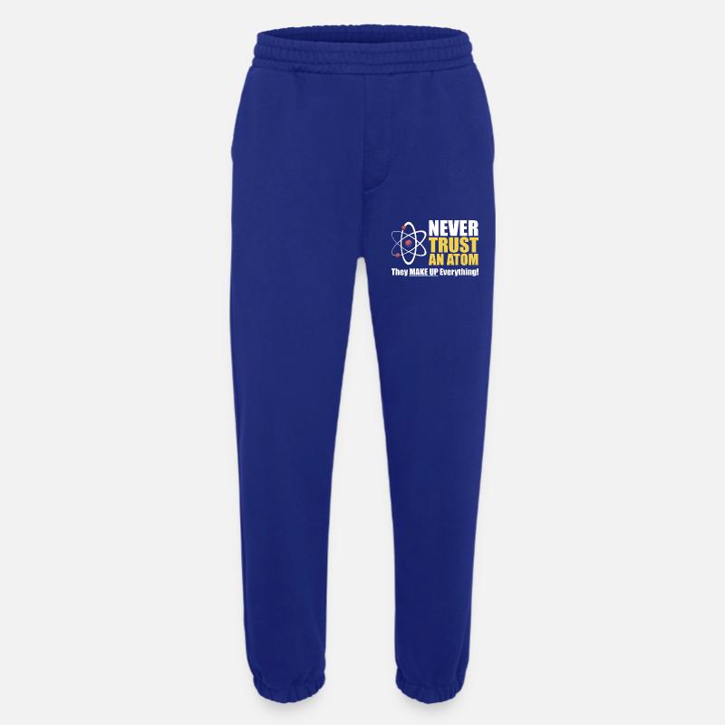 Never Trust an Atom  - Heavyweight Jogging Pants - made by SPREAD  - Iconic Blue