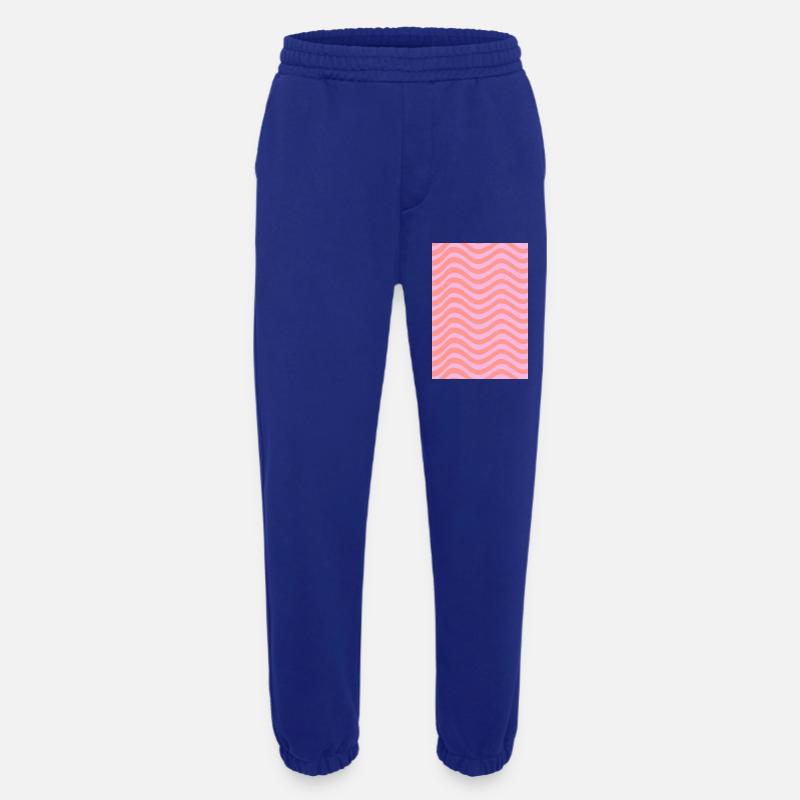 Stripe Wave Pattern - Pink Customizable - Heavyweight Jogging Pants - made by SPREAD  - Iconic Blue