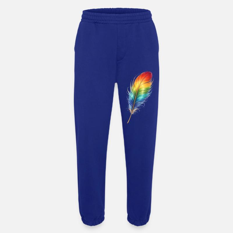 Bunte Feder Regenbogen Boho Design - Heavyweight Jogginghose - made by SPREAD - Iconic Blue