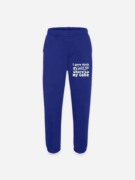 Birthday 45 years ago – cake? - Heavyweight Jogging Pants - made by SPREAD - Iconic Blue