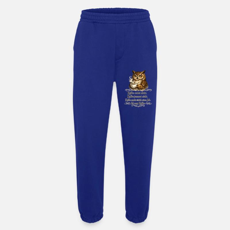 Kaffee Redet Nicht Eule Spruch - Heavyweight Jogginghose - made by SPREAD  - Iconic Blue