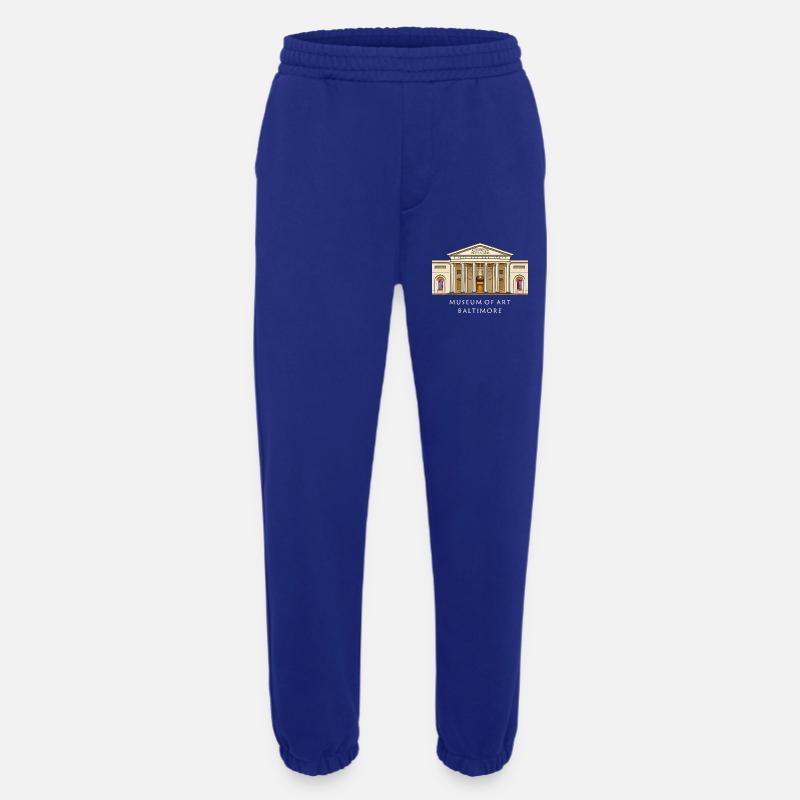 Baltimore Museum, hand-drawn illustration - Heavyweight Jogging Pants - made by SPREAD  - Iconic Blue