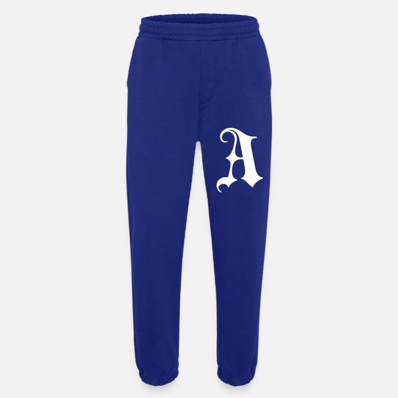 Gothic Monogram A Script - Heavyweight Jogging Pants - made by SPREAD  - Iconic Blue