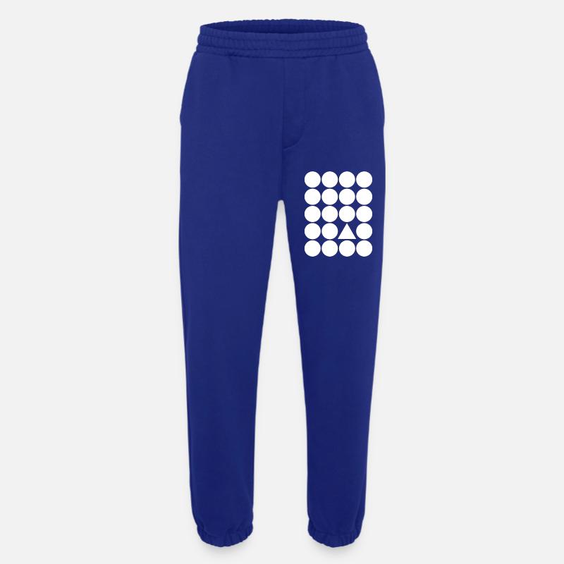 Geometric Grid Triangle Accent - Heavyweight Jogging Pants - made by SPREAD - Iconic Blue