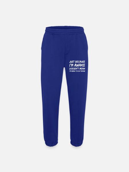 Awake But Unready Quote Tee - Heavyweight Jogging Pants - made by SPREAD  - Iconic Blue