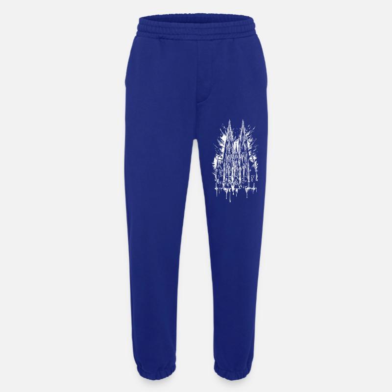Cologne Cathedral Graffiti Splash Illustration - Heavyweight Jogging Pants - made by SPREAD  - Iconic Blue