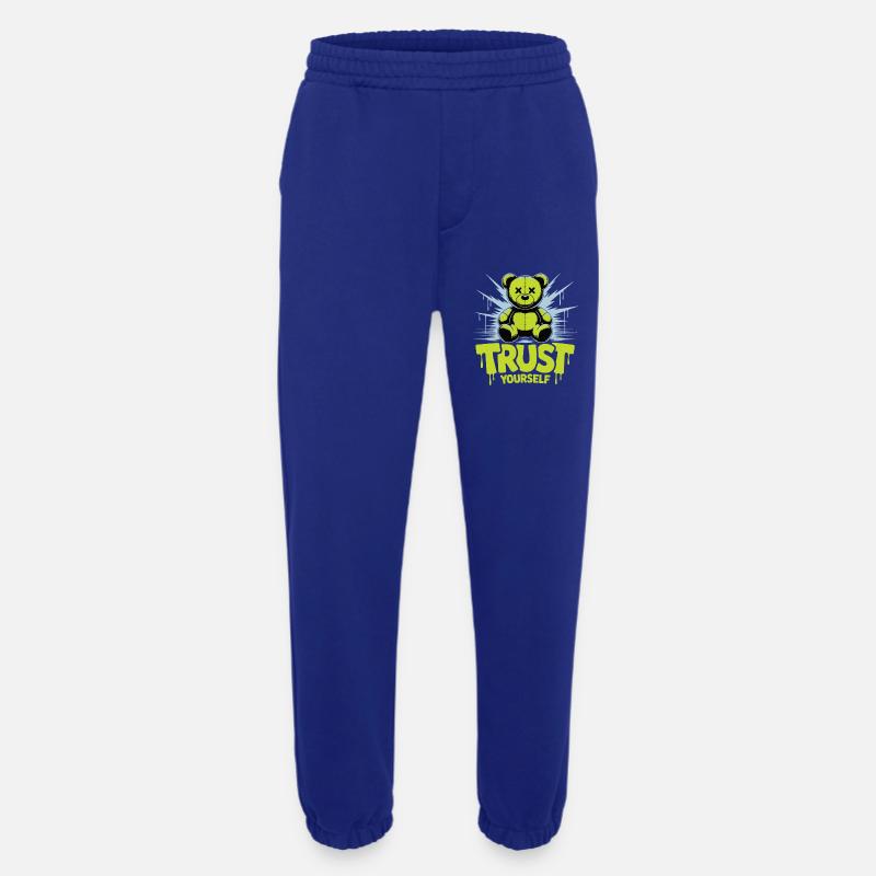 Trust Yourself Bear Graffiti - Heavyweight Jogging Pants - made by SPREAD  - Iconic Blue