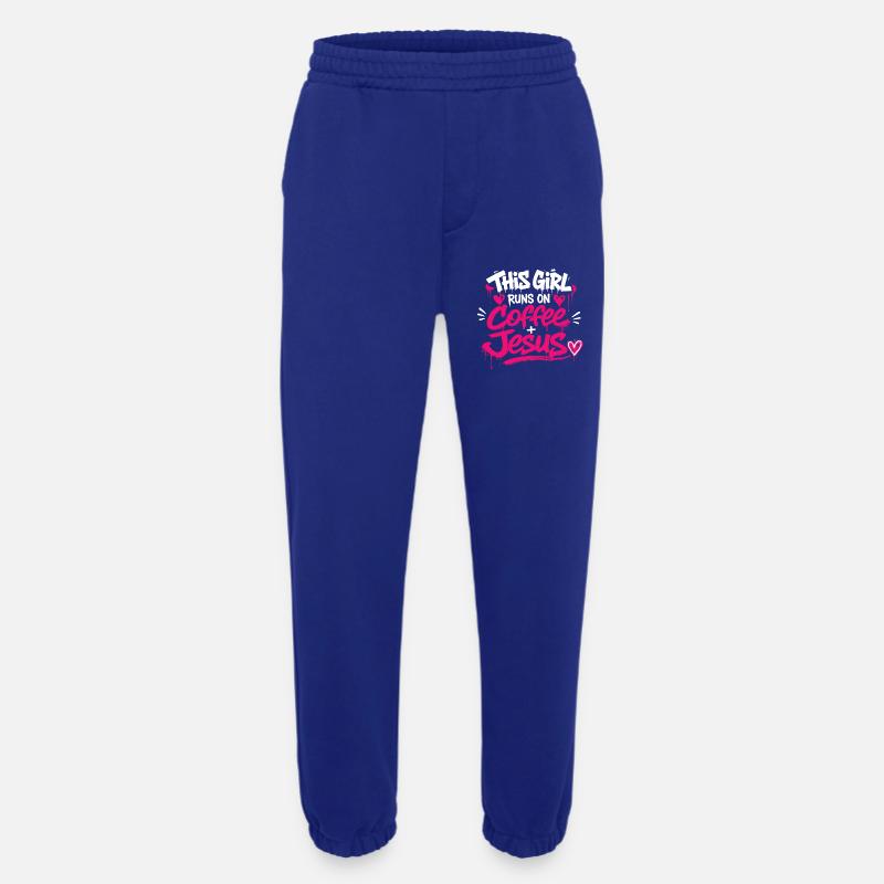 Kaffee & Jesus Graffiti Design - Heavyweight Jogginghose - made by SPREAD - Iconic Blue