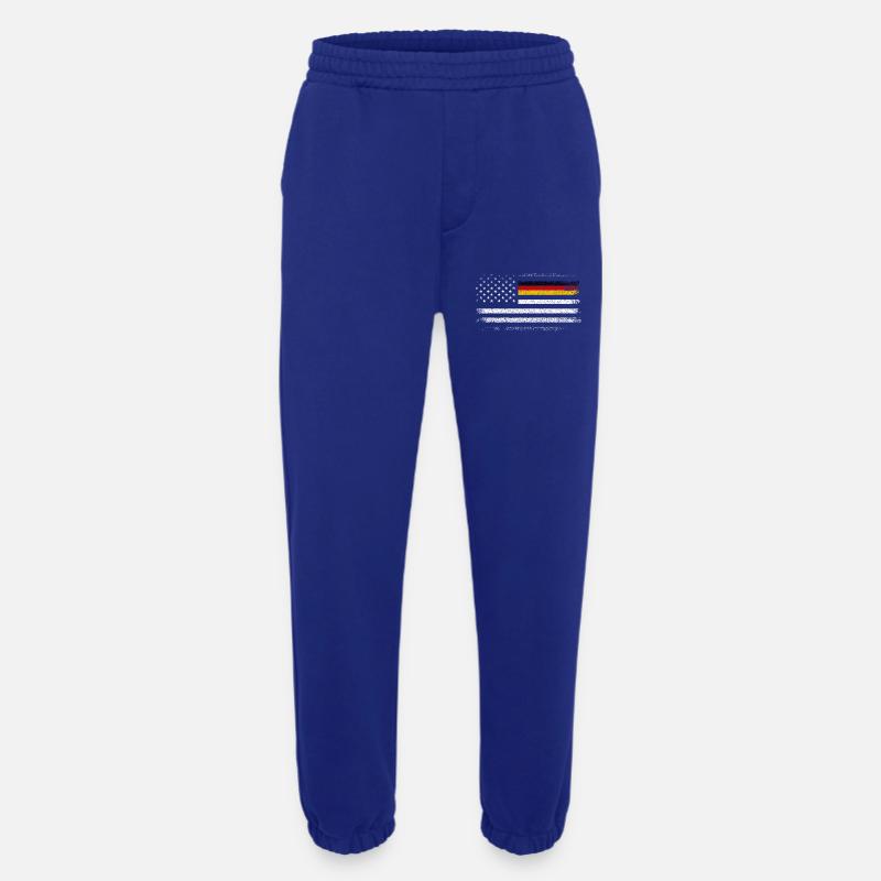 Distressed US German Flag Blend - Heavyweight Jogging Pants - made by SPREAD  - Iconic Blue