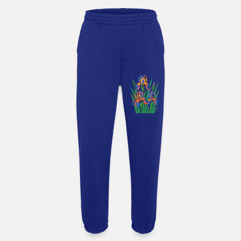 Retro Iris Blumige Blüte - Heavyweight Jogginghose - made by SPREAD  - Iconic Blue