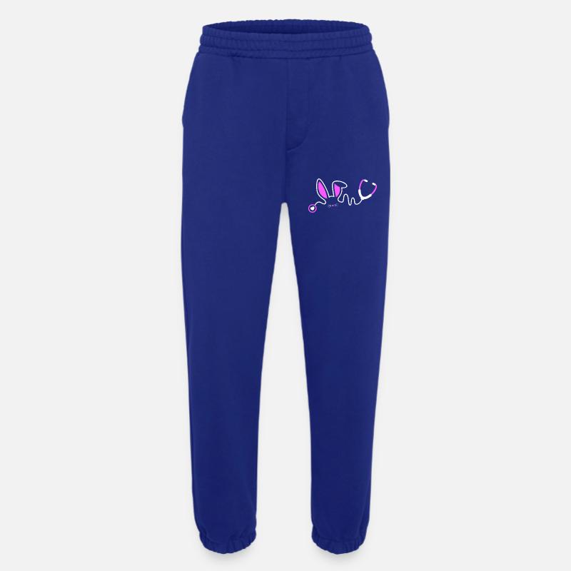 Stethoscope Bunny Whimsy - Heavyweight Jogging Pants - made by SPREAD  - Iconic Blue