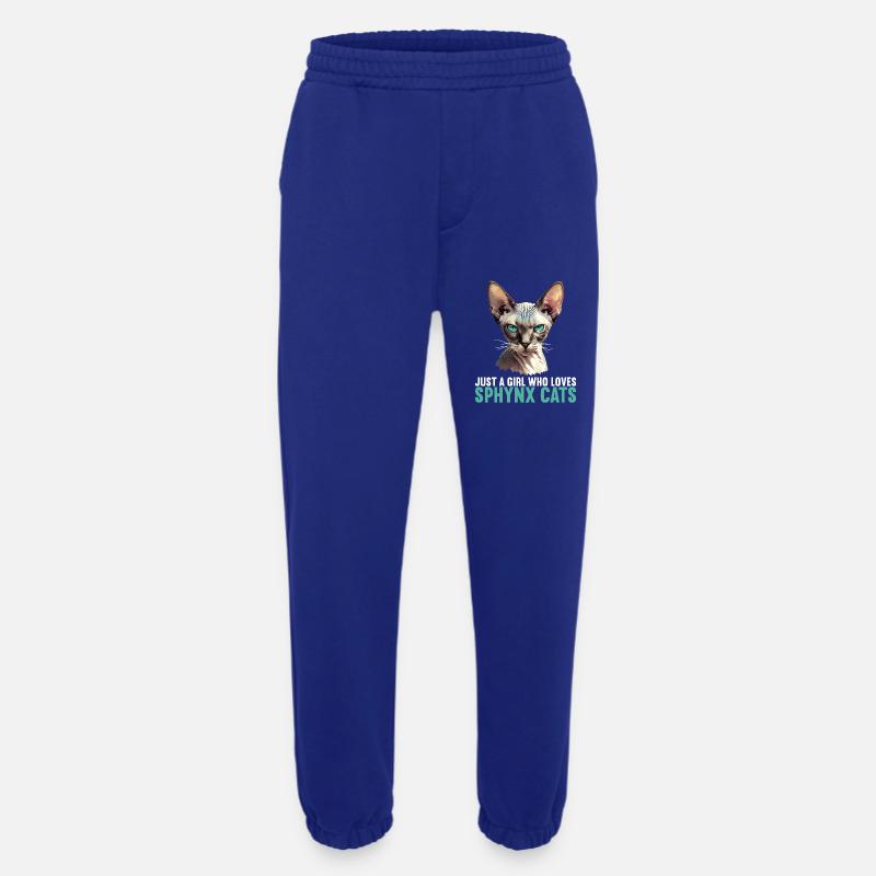 Chaton Sphynx Chat Sphynx - Pantalon de jogging bio épais fabriqué en UE - Iconic Blue