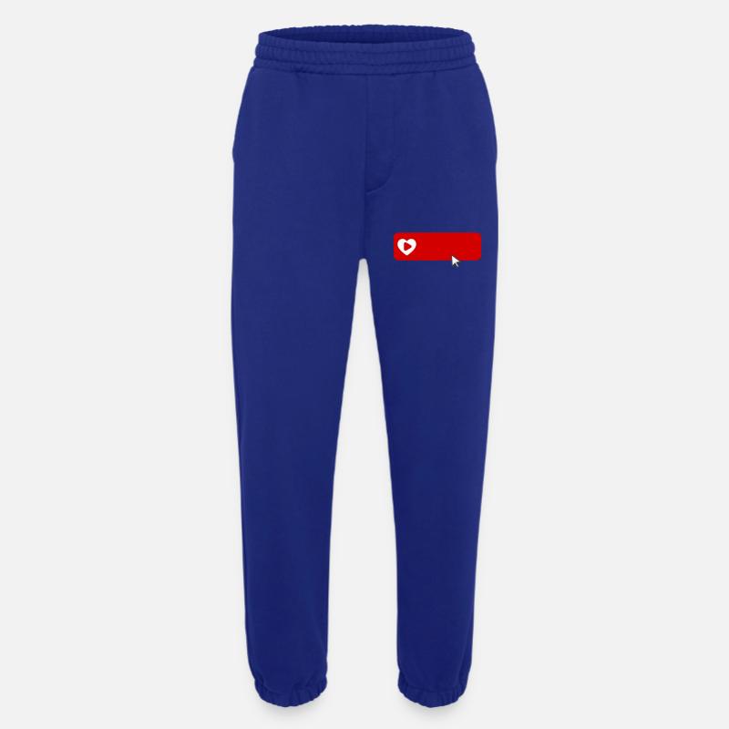 Cool YouTube Inspired Subscribe Flat Icon - Heavyweight Jogging Pants - made by SPREAD  - Iconic Blue