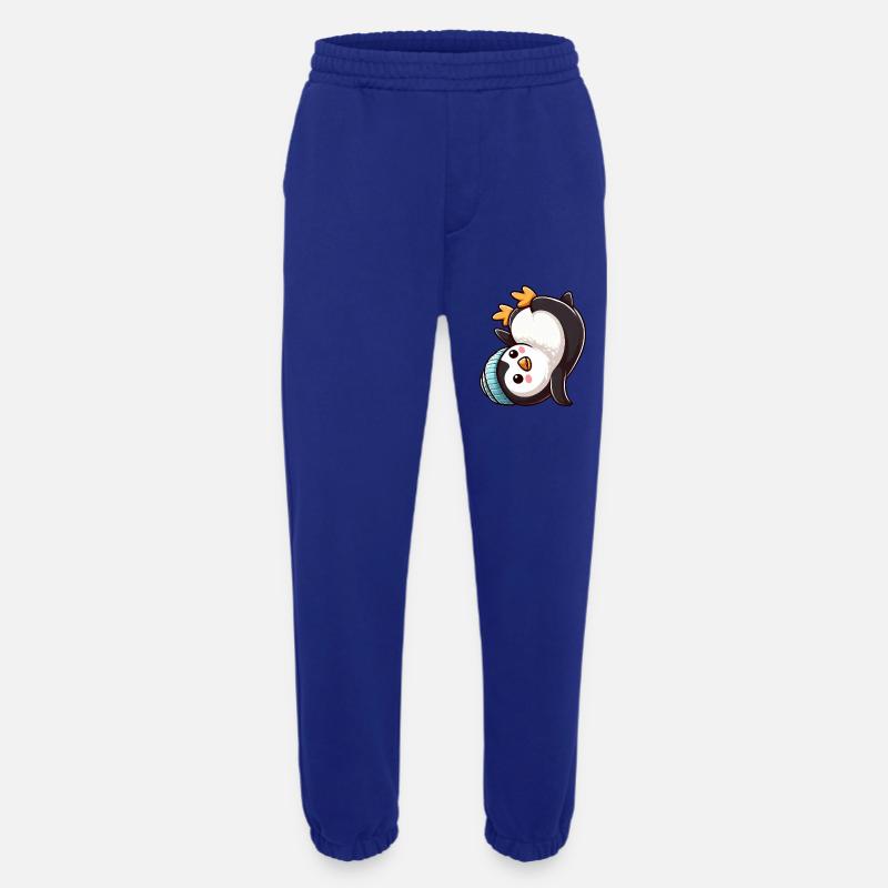 Penguin Headstand Chibi Cartoon Breakdance - Heavyweight Jogging Pants - made by SPREAD - Iconic Blue