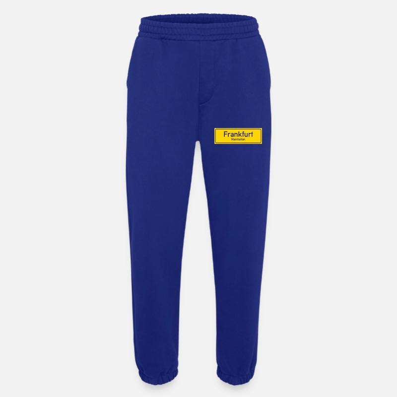 Frankfurt place name sign Germany - Heavyweight Jogging Pants - made by SPREAD - Iconic Blue