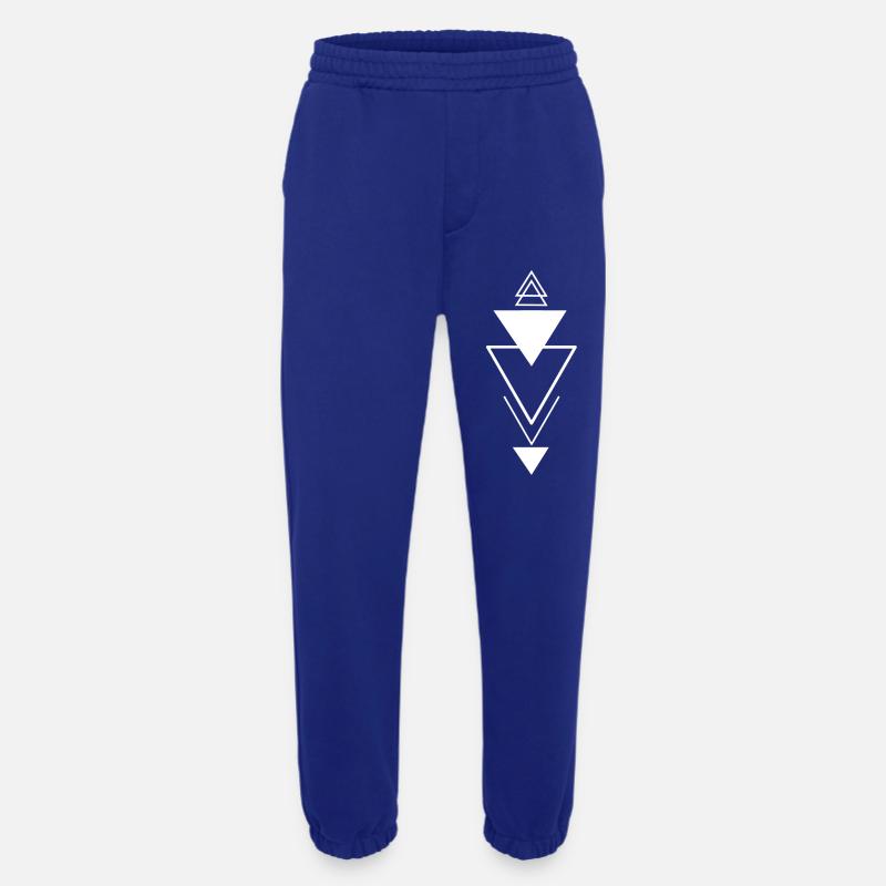 Triangular symbol (white) - Heavyweight Jogging Pants - made by SPREAD  - Iconic Blue