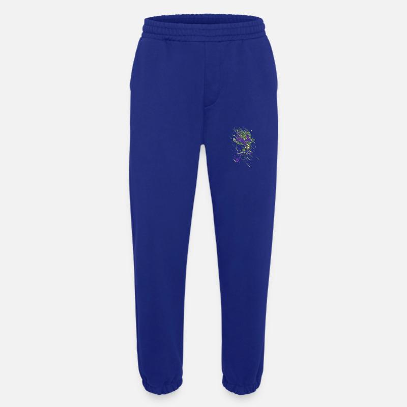 Leuchtender Graffiti-Neonschädel - Heavyweight Jogginghose - made by SPREAD  - Iconic Blue