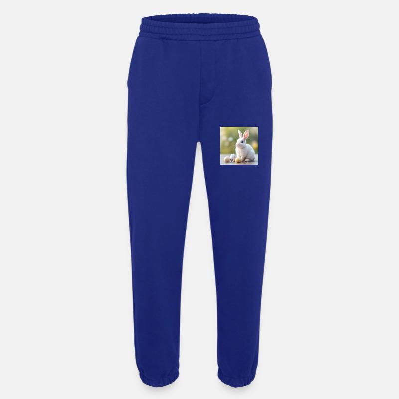 White Hare Easter - Heavyweight Jogging Pants - made by SPREAD  - Iconic Blue