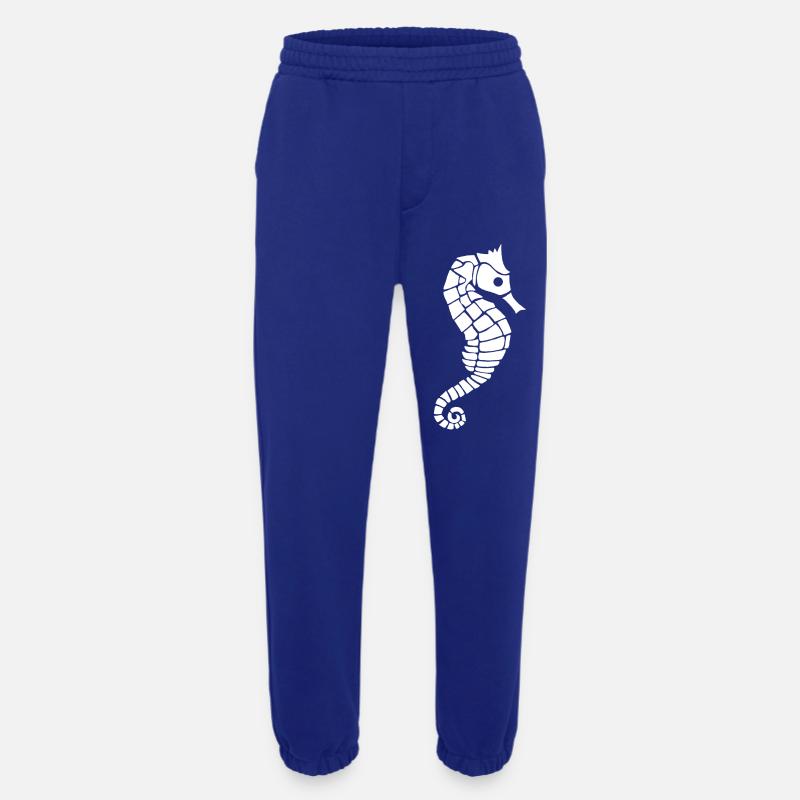 Weißes Seepferdchen - Heavyweight Jogginghose - made by SPREAD  - Iconic Blue