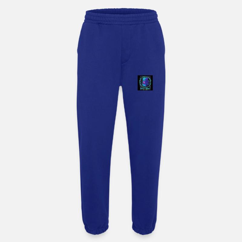 Data Orbit Neon Computer - Heavyweight Jogging Pants - made by SPREAD  - Iconic Blue