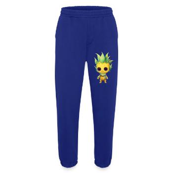 Alien Pineapple Fusion: Coiffure Punk Alien - Pantalon de jogging bio épais fabriqué en UE - Iconic Blue - Devant