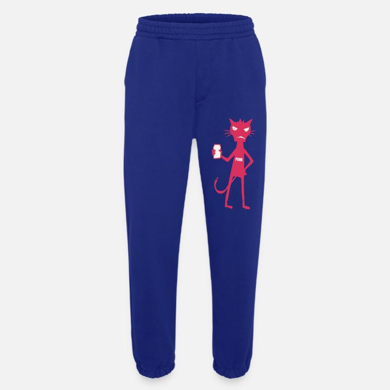 Little Monsters: Punk Cat Neon Attitude - Heavyweight Jogging Pants - made by SPREAD - Iconic Blue