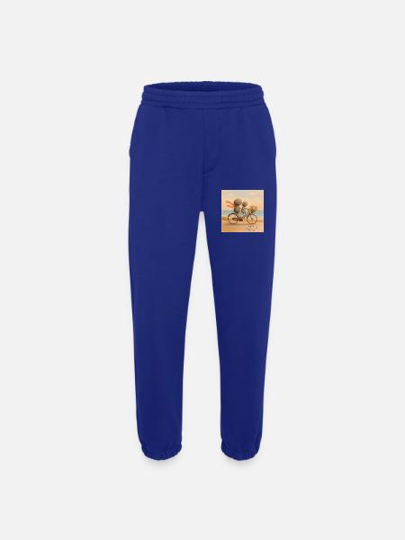 Love Moves on a Stone Bicycle - Heavyweight Jogging Pants - made by SPREAD  - Iconic Blue