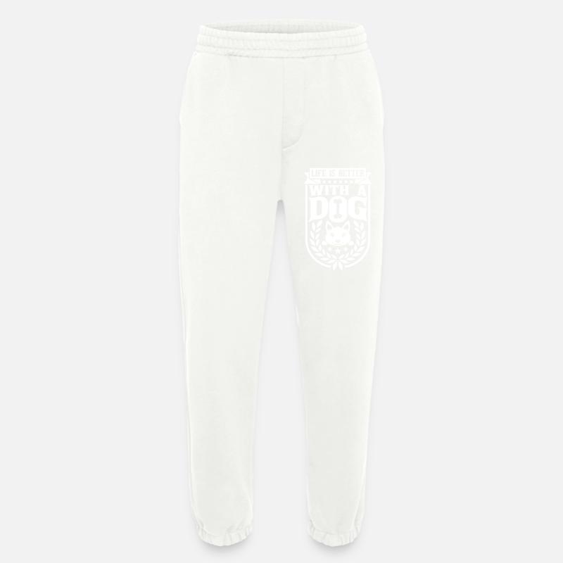 better with a dog - Heavyweight Jogginghose - made by SPREAD  - OFF WHITE