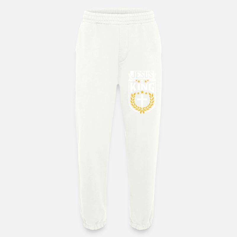 jesus is king quote - Heavyweight Jogging Pants - made by SPREAD  - OFF WHITE