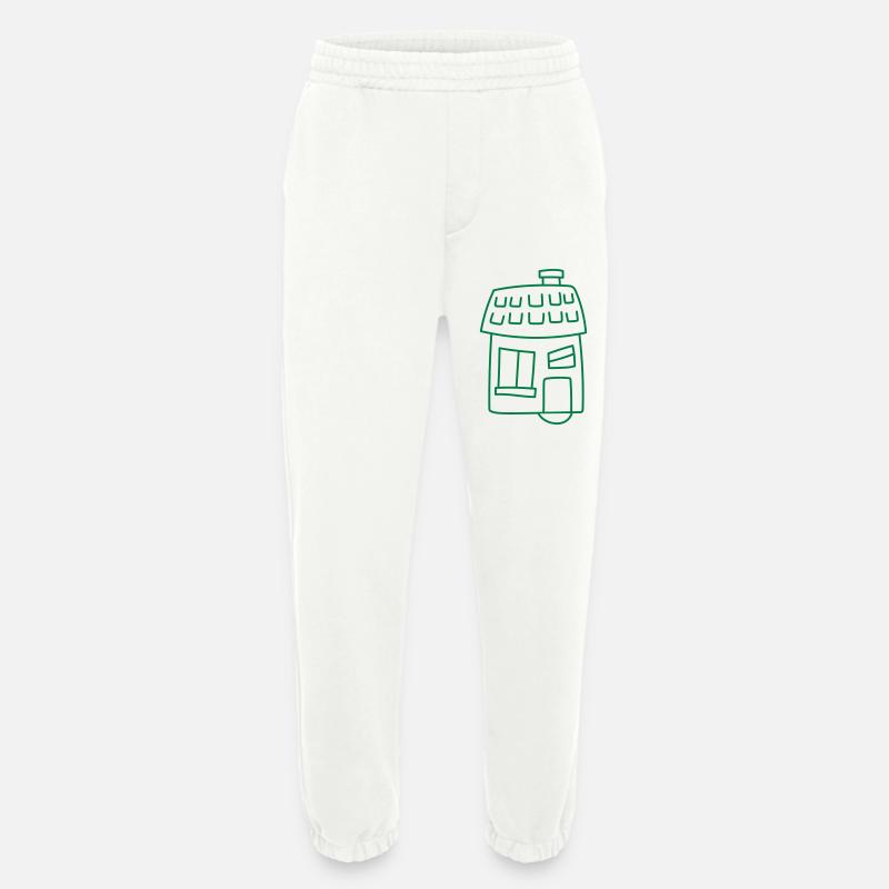 Cozy cute irregular house - Heavyweight Jogging Pants - made by SPREAD  - OFF WHITE