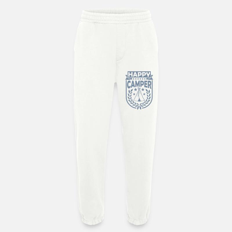Tent Happy Camper Logo - Heavyweight Jogging Pants - made by SPREAD  - OFF WHITE